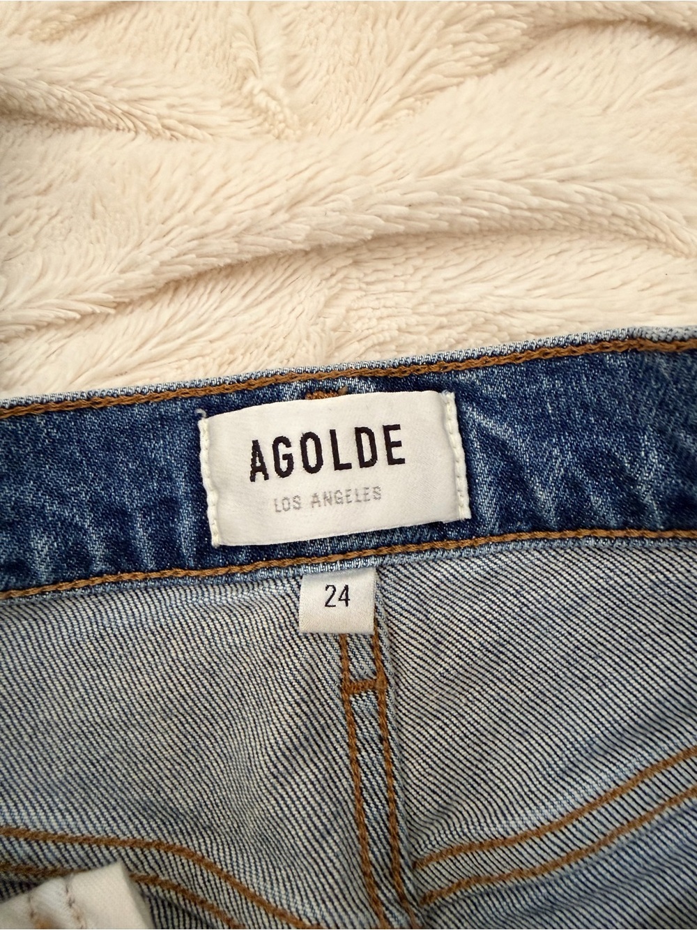 Agolde Riley High Rise Straight Crop Jeans medium wash Sz 24 women’s - Picture 7 of 8